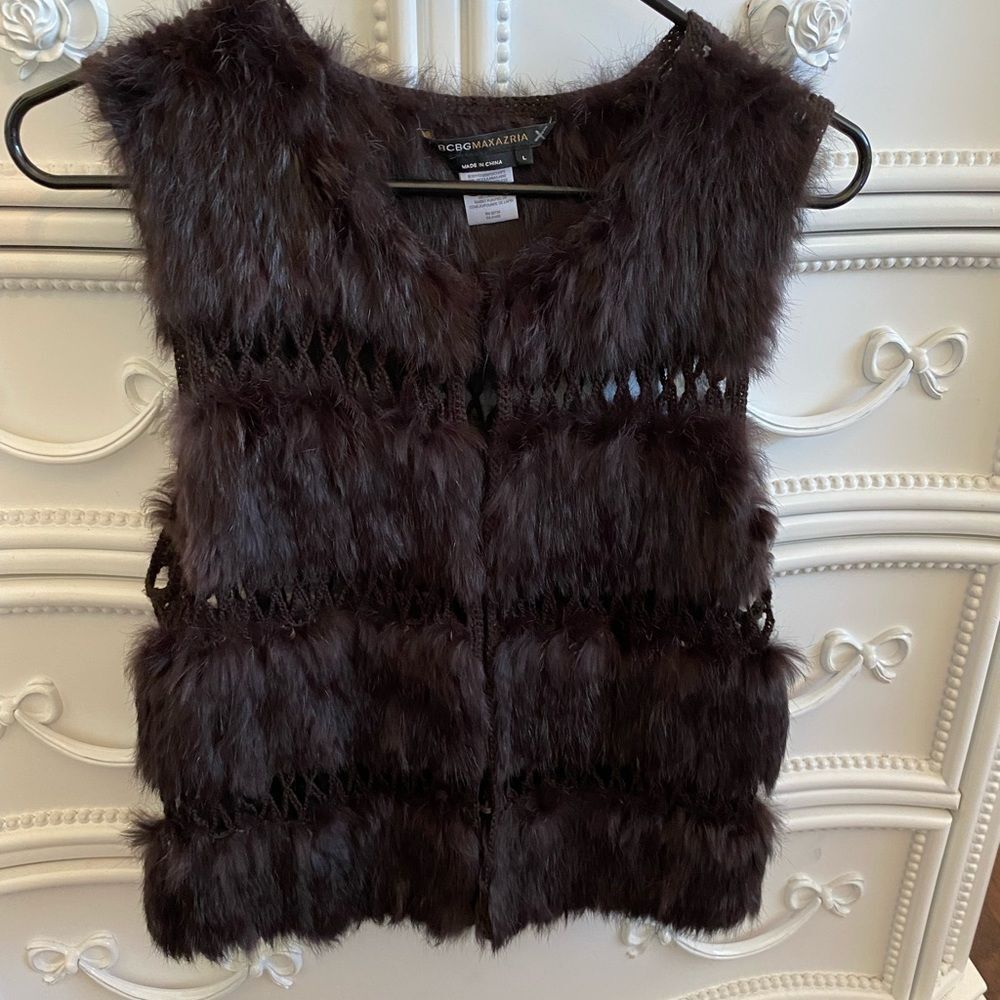 BCBG MaxAzria Rabbit Fur Vest - Picture 3 of 8